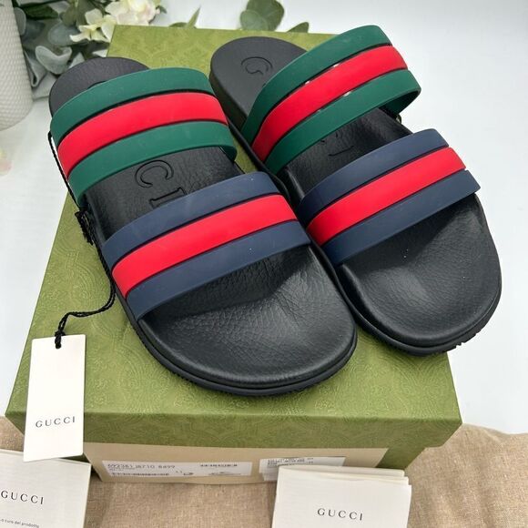 Men’s Gucci, Agrado double strap sandals size 11, made in Italy - Picture 2 of 11